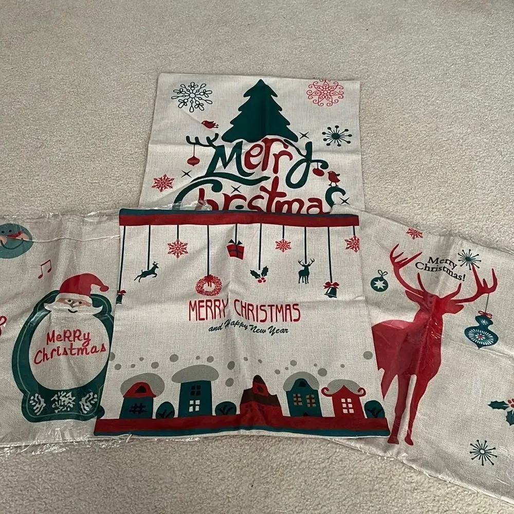 4 17x17 CHRISTMAS PILLOW COVERINGS NIP